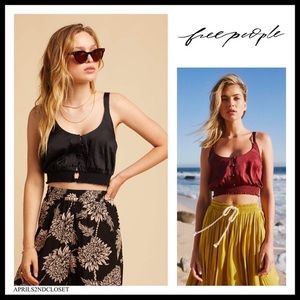 FREE PEOPLE BOHO TANK TOP SLEEVELESS CROP CAMI A3C